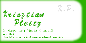 krisztian pleitz business card